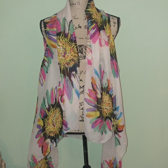 Sweaters - 4 for $10 WHITE FLORAL CARDIGAN ONE SIZE